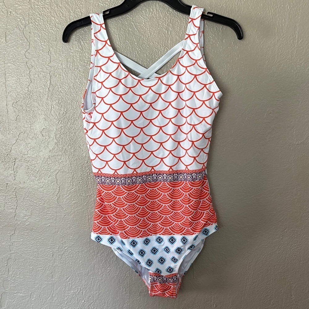Women’s Cupshe Beautiful World Print One Piece Swimsuit, Large